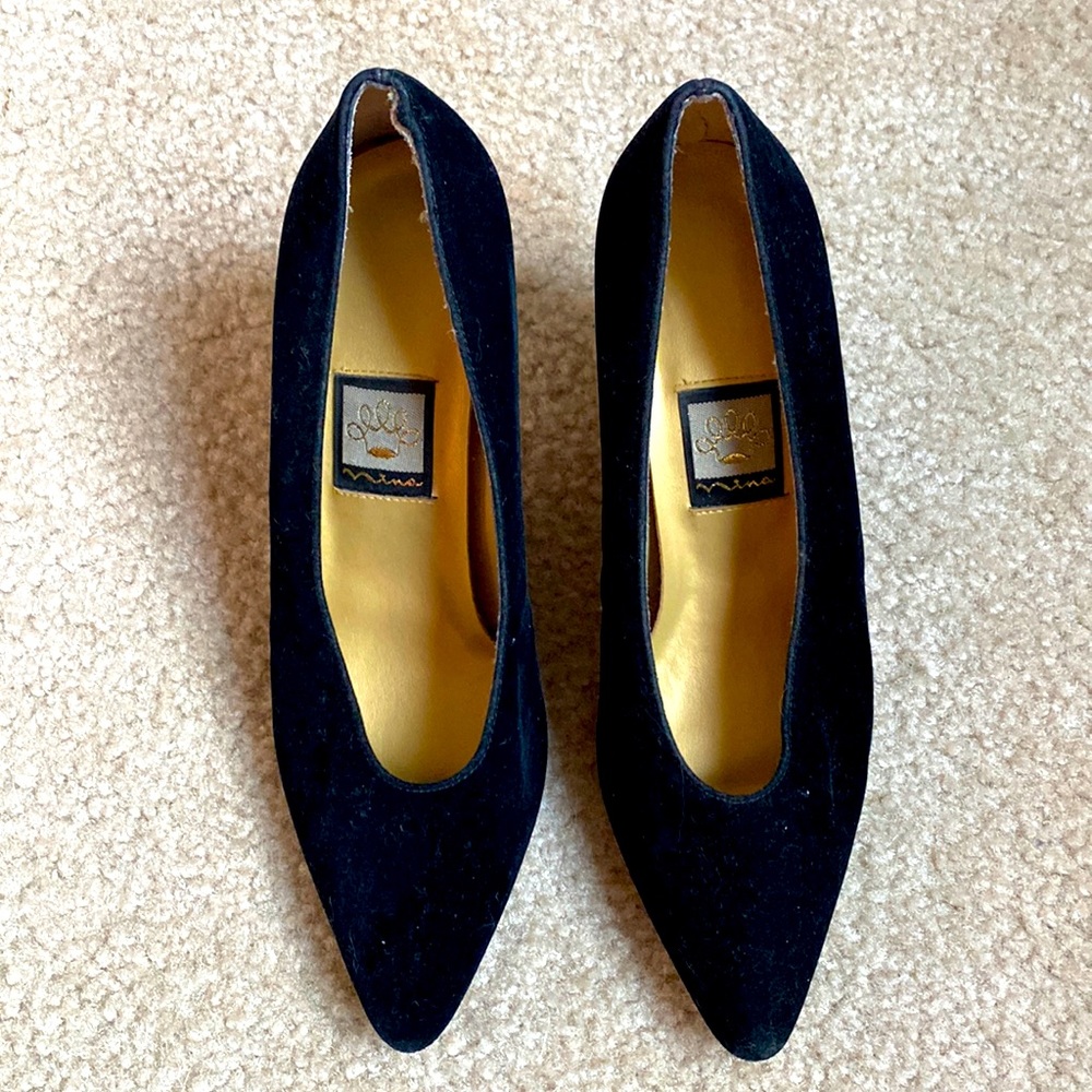 Vintage Nina Black Velvet Heels